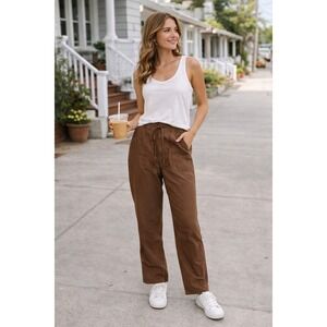 Halara Womens Brown Excellent High Waist Straight Leg Pockets - Medium